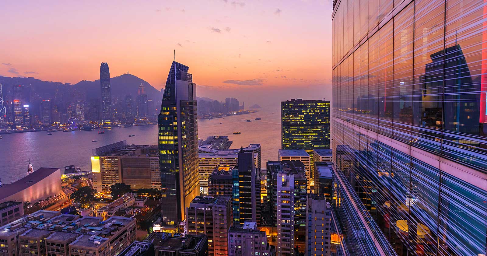 NY City Scrapers at Sunset