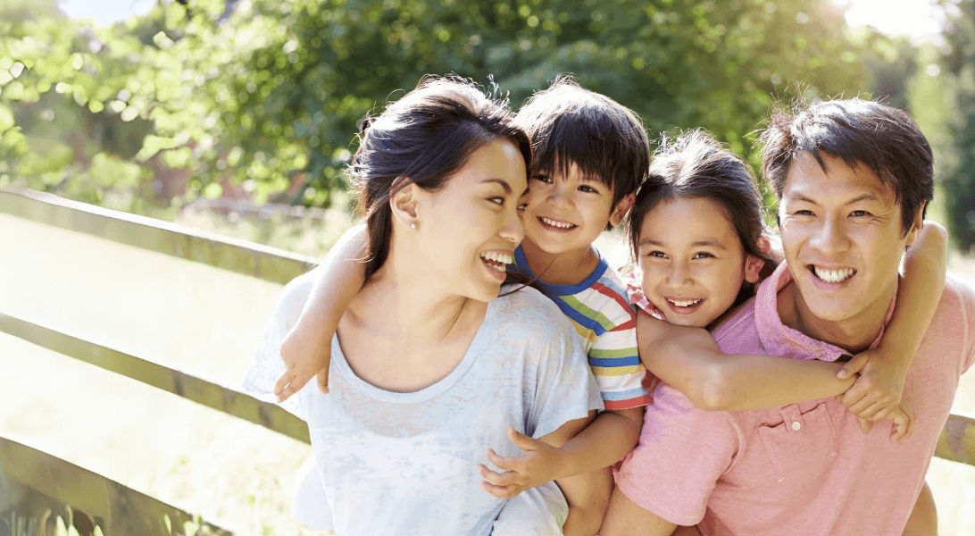 family playing together